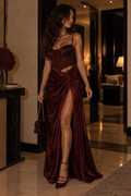 Satin Draped Skirt