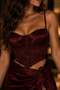 Burgundy Satin Corset