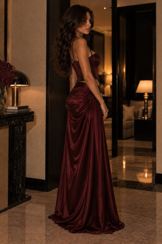 Satin Draped Skirt